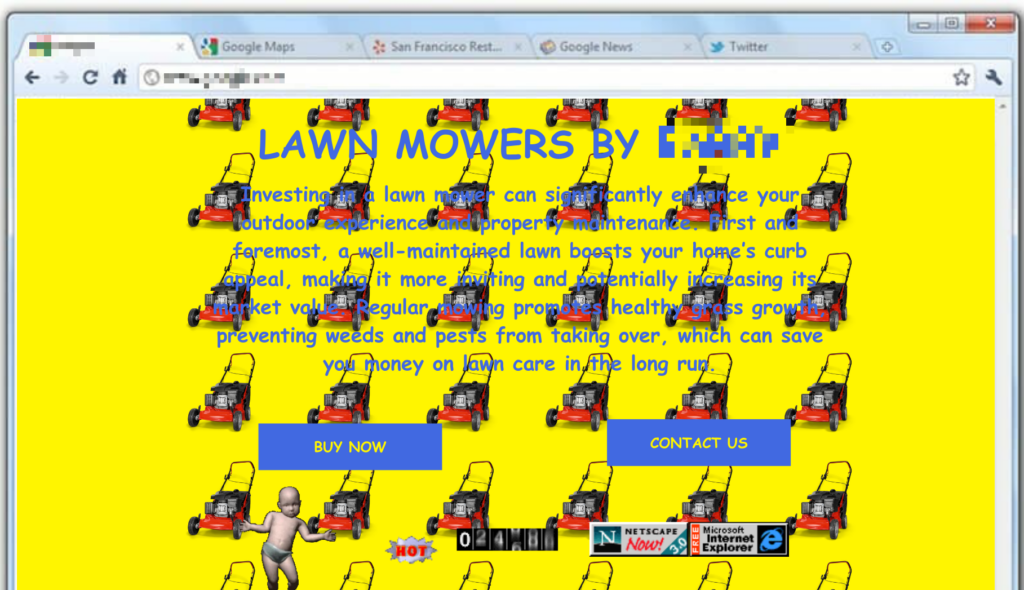 A screenshot of possibly the worst website you've ever seen.