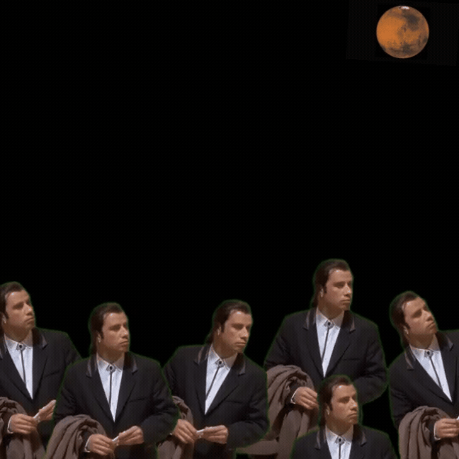 A gif of the confused travolta meme with Mars in the background. Sorry Ciara!