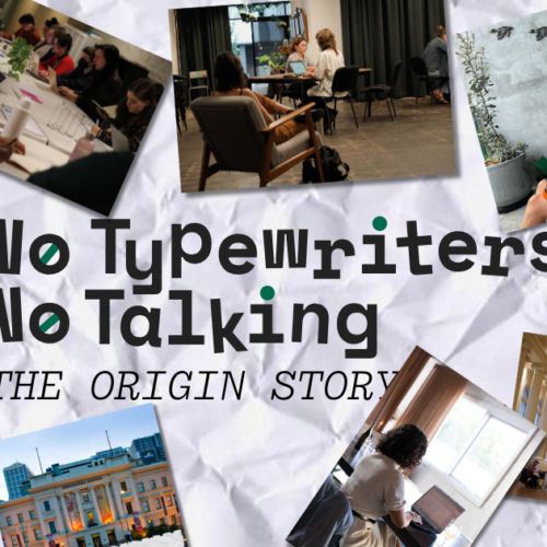 No Typewriters / No Talking digital photo collage.