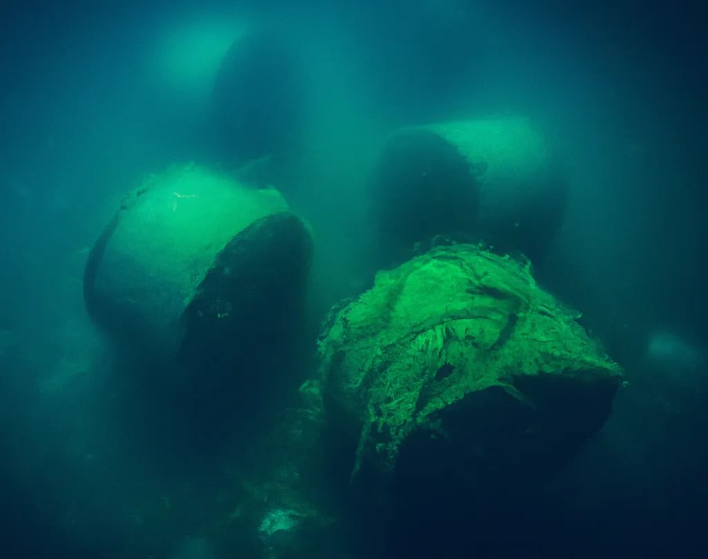 Bales of algae just chillin at the bottom of the ocean.