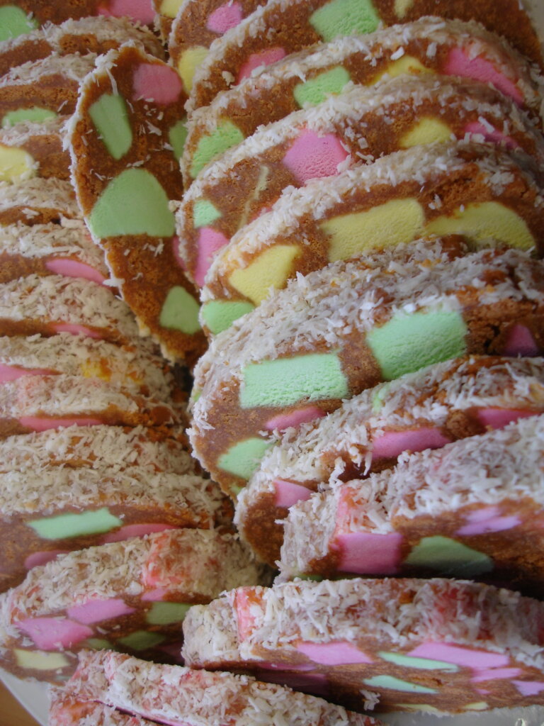 A massive plate of delicious looking lolly cake. Photo by Ellen Fitzsimons on Flickr.